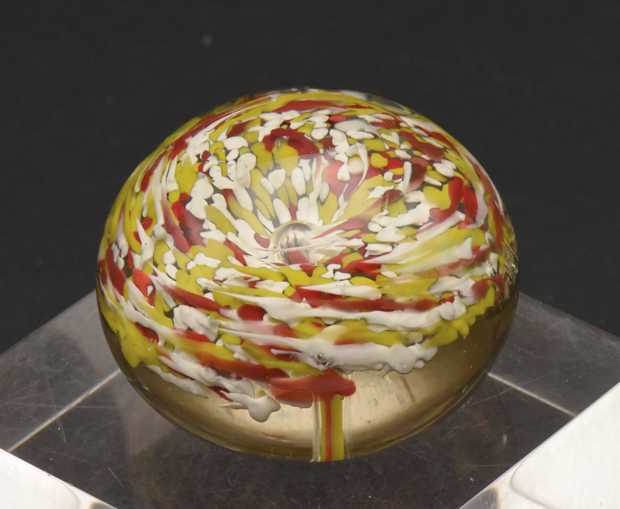 Vintage Handmade Glass Colorful "Confetti" Paperweight