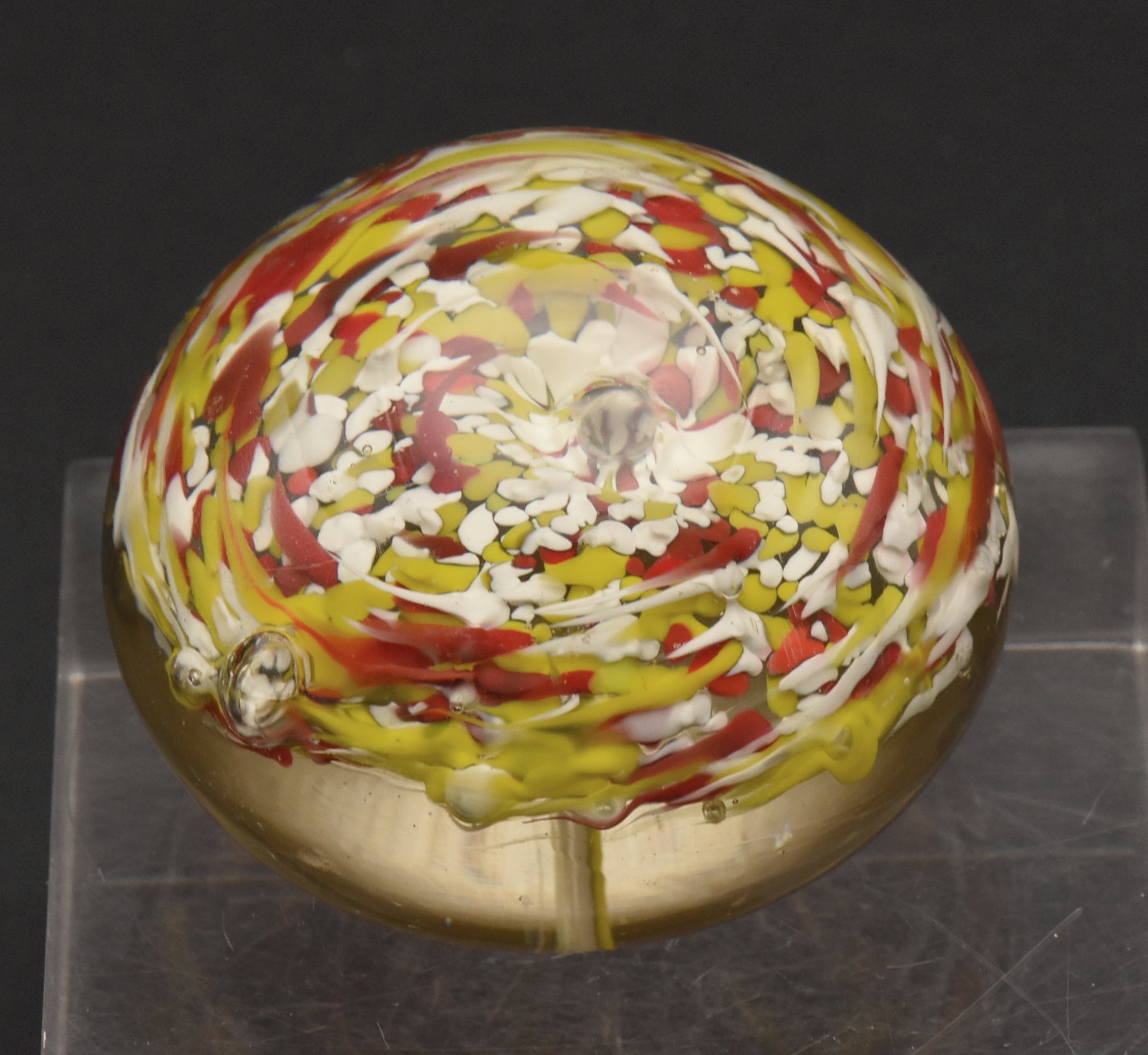 Vintage Handmade Glass Colorful "Confetti" Paperweight
