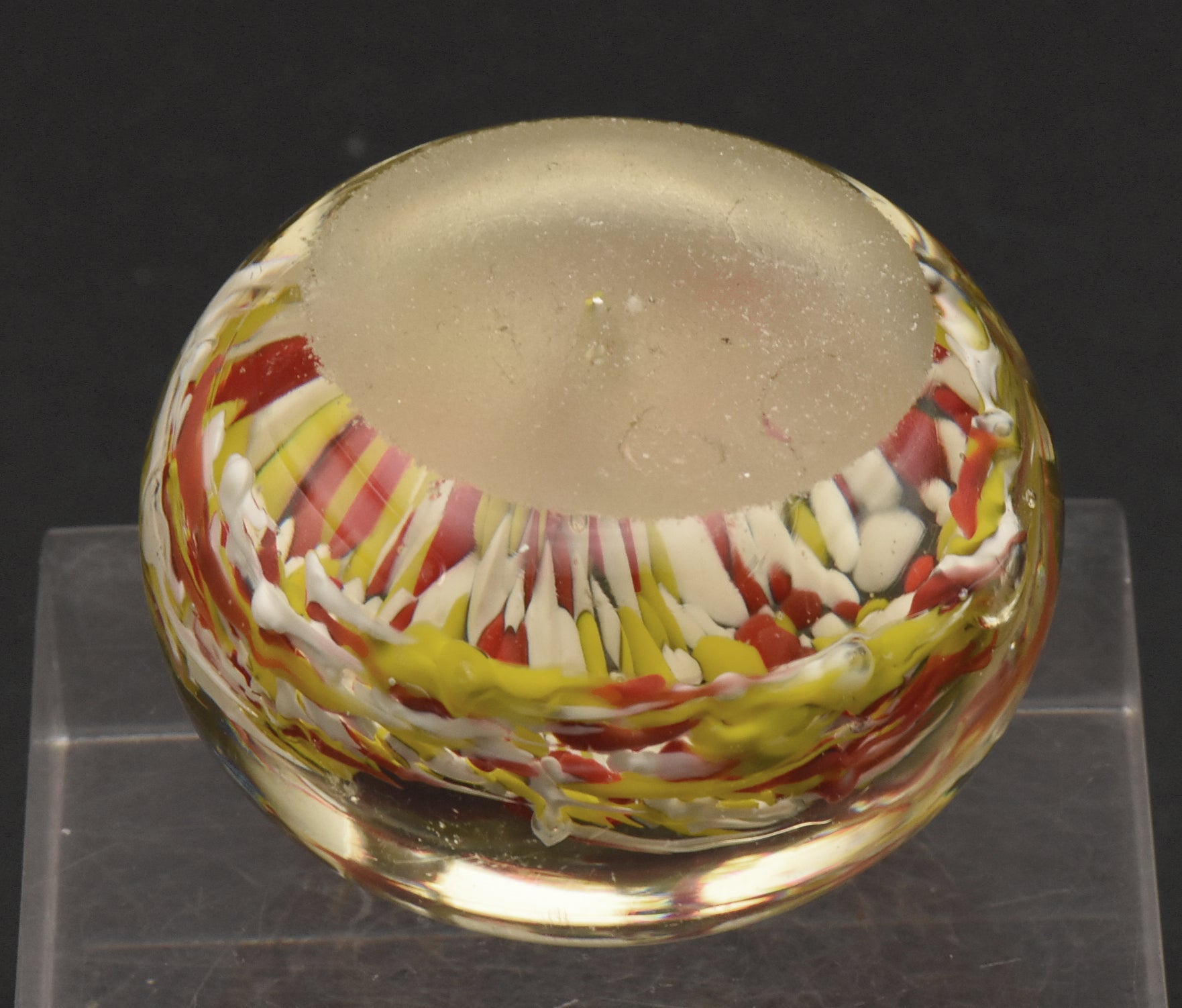 Vintage Handmade Glass Colorful "Confetti" Paperweight