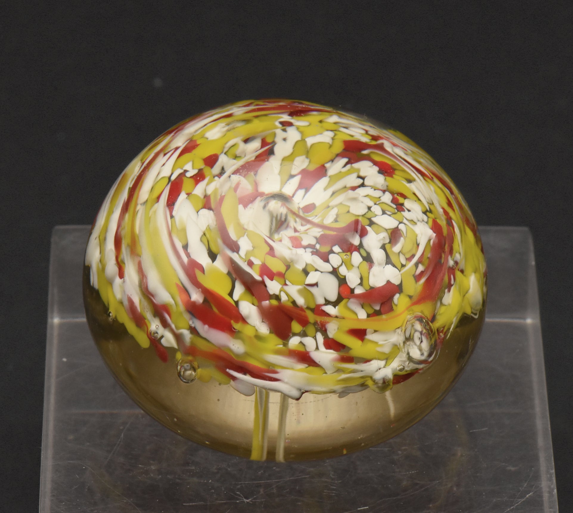Vintage Handmade Glass Colorful "Confetti" Paperweight