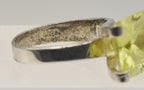 Vintage Sterling Silver Yellow Cubic Zirconia Modern Design Ring - Size 9.25